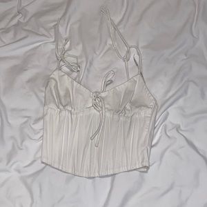White fox corset top